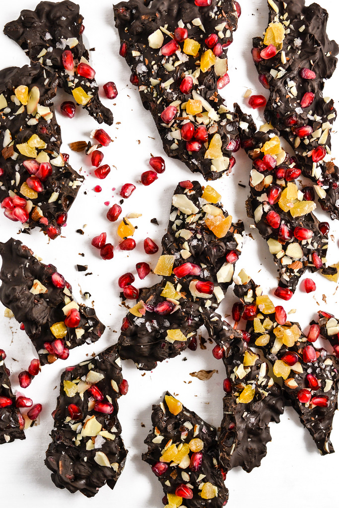 Chocolate Almond Bark With Pomegranate And Ginger Things I Made Today